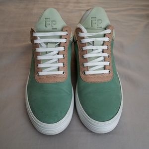 Filling Pieces Mint Green & Tan Low-Top Sneakers with White Soles